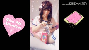 Petite Asian cutie snack time