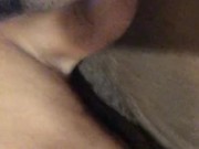 Ebony toothbrush play wet pussy orgasm