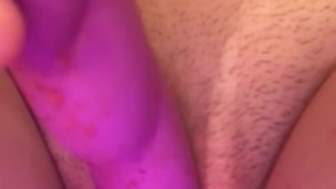Playing with my pussy on my period