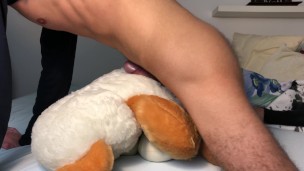Amateur Guy Moaning Dirty Talk While Humping TeddyBear - 4K