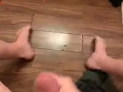 Shooting cum on my bathroom floor