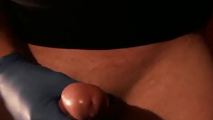 kinky freak jerking my cock with balls in slingy
