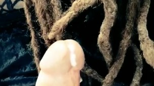 Sissy Rubs Cock on Toilet and Cums!