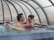 OLD4K. Angie Moon receives a lot of cum in mouth from old lover 3/16