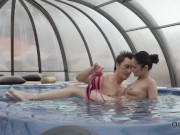 OLD4K. Angie Moon receives a lot of cum in mouth from old lover 4/16