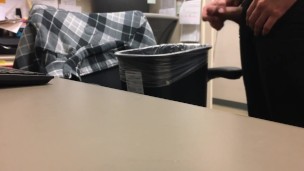 jerking off in the office at work