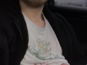 jacking off in car at the parking lot