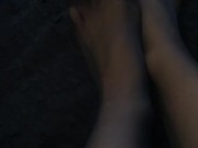 Little Red has stockings on her sexy feet