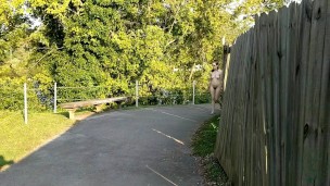 Nude walk in the park