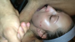 Sexy blonde sucking her ex boyfriend cock!