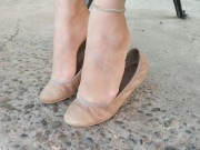 Dangling and shoeplay with flats in the park 8/16