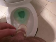 Desperation piss with his Chastity cage on