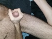 Sweaty balls and ass. Jacking off big dick.