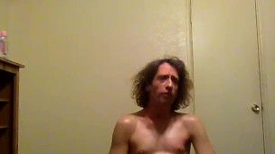 Transwoman Using DIldo Up Her Asshole and Spewing Cum Loudly