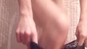 Wearing My Mother Panties Underwear and Showing off my Polish Skinny boy