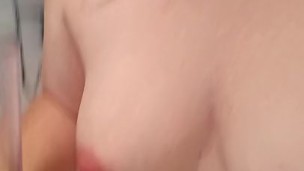 Pouring wee over heavily pregnant body cute ginger girl