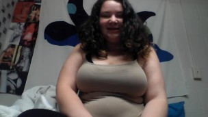 Sexy College girl plays with tits and wiggles toes