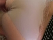 Milf fat ass panty rub on cock