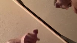 Mirror Mirror! Hot Guy Cums on his Mirror