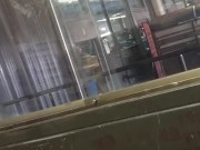 Playing with my hard dick at work