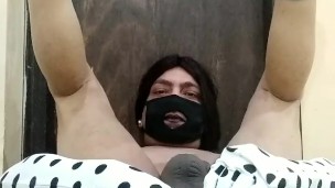 Luckiest tranny gets strangest person cum when she logs in a hotel Room