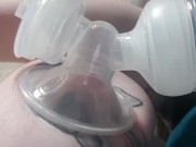 Busty redhead hucow tit play and dry milking 10/16