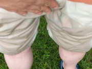 Peeing My Shorts in the Yard After Holding for Hours