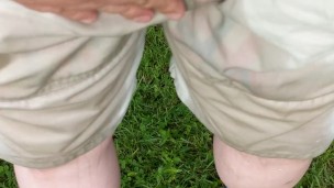 Peeing My Shorts in the Yard After Holding for Hours