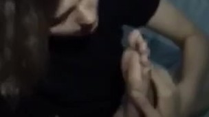 Cumshot on Feet Licking Cum off feet