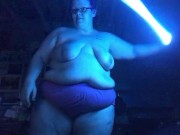 Boobs Ross Shows Off Her Lightsaber