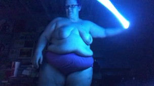 Boobs Ross Shows Off Her Lightsaber