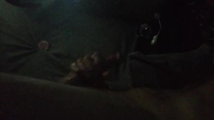 Hot Tattooed bi otter strokes big cock shoots load blowing clouds in truck