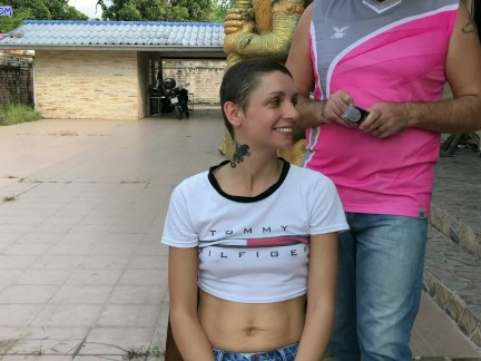 Smooth shaving and double penetration with bald girl. Teaser