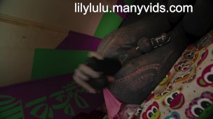 alien princess ts plays and gape her asshole - heavy tattooed shemale