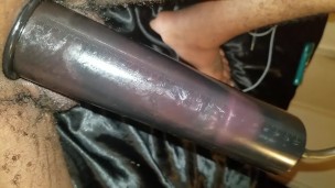 Penis pump black big dick pink head