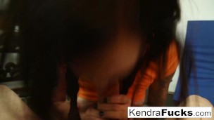 Thin beauty uses her mouth to work out a hard cock