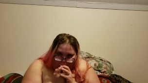 Kitten practices giving head and deepthroating!!