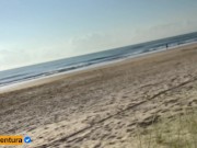 Real Amateur Public Sex Risky on the Beach 2 !!! People walking near...