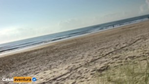Real Amateur Public Sex Risky on the Beach 2 !!! People walking near...