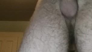 Standing up jacking off my big dick. Tattooed white boy. On your knees view