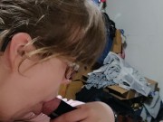 Wife sucks deepthroats and rides my cock