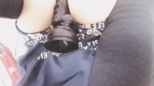 My big tits with a huge toy dick Masturbation