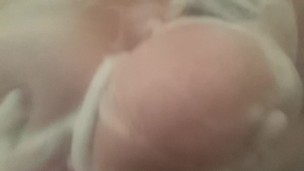 Bbw shower cant resist playing with tits