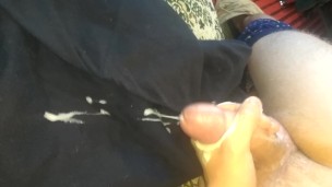 Masturbating with a cream and ending