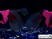 Samantha gets off in this super hot black light solo