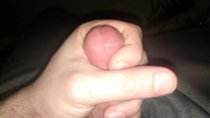 Edging and leaking close-up cumshot