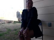 SweetButtTasty smoking and fingering herself in the backyard!!!!! 15/16