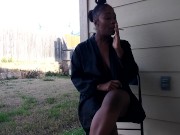 SweetButtTasty smoking and fingering herself in the backyard!!!!! 5/16