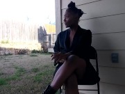 SweetButtTasty smoking and fingering herself in the backyard!!!!! 6/16