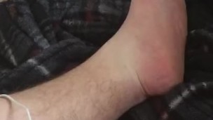 Jerking off the dildo